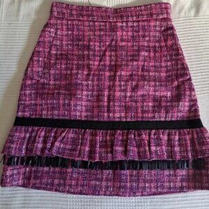 MSGM Pink Tweed Mini Skirt.